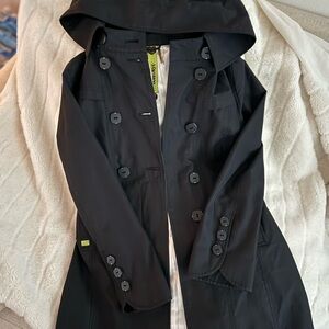 Soia & Kyo Black Hooded Trench Coat